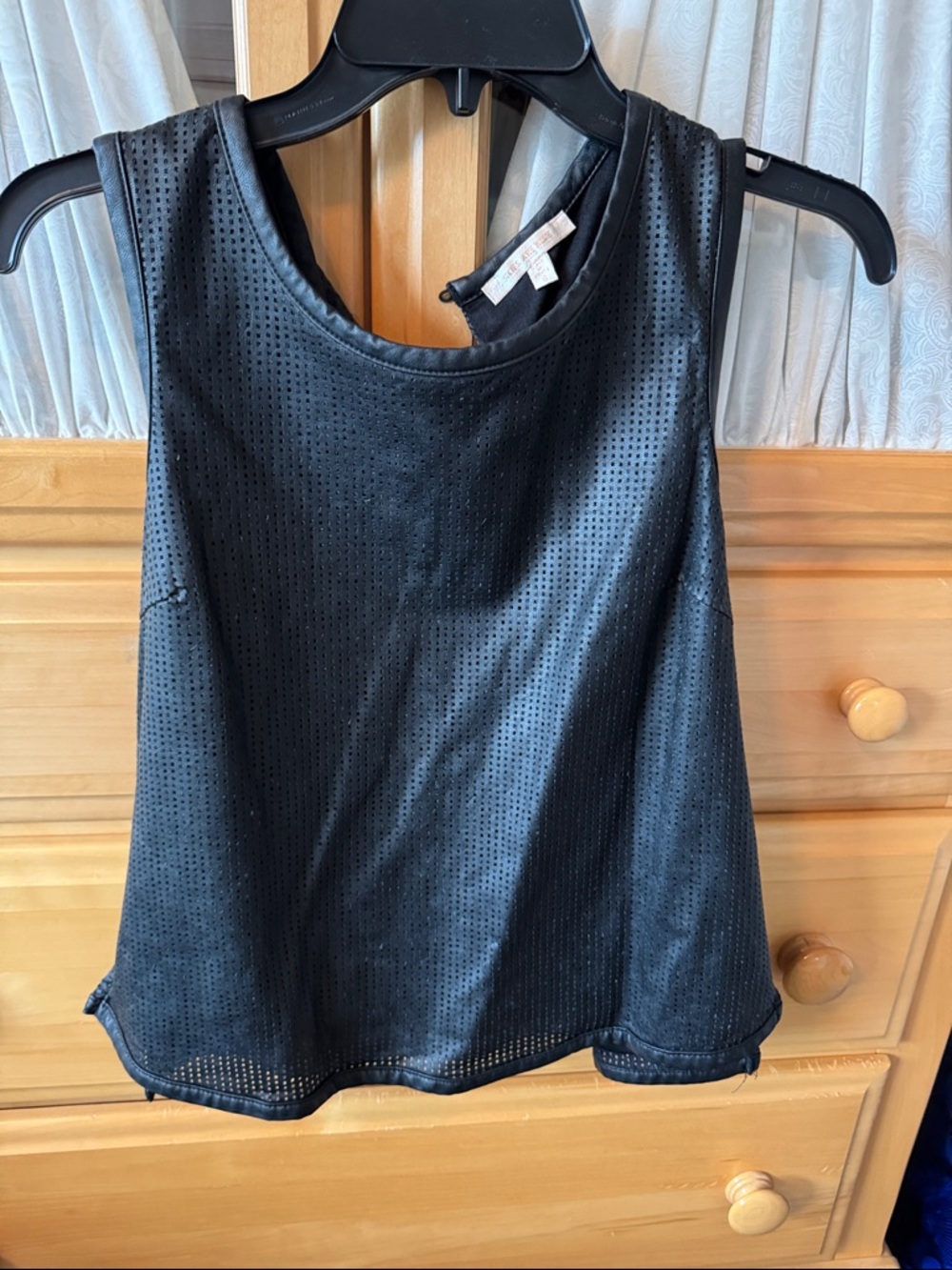 Skies Are Blue Black Perforated Tank Top
